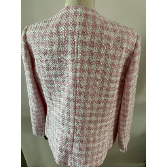 Kasper pink and white plaid blazer size of 10 p - Picture 3 of 7